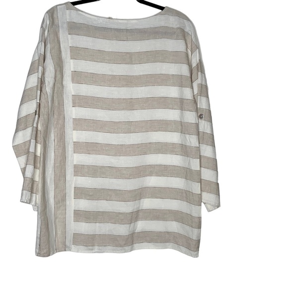 Soft Surroundings cream colored linen top. Size M - Picture 5 of 7